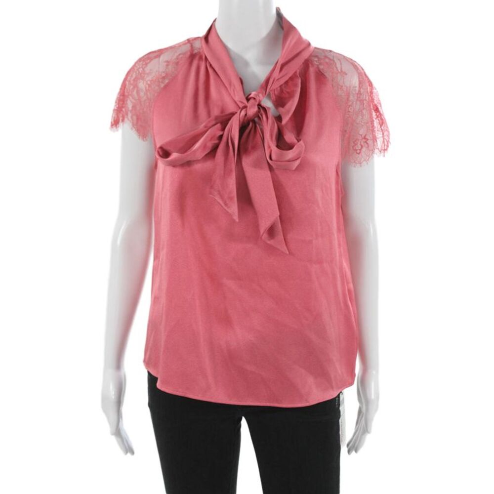 Marc Cain Women Pink Silk Blend Round Neck Sleeveless Blouse Size 3